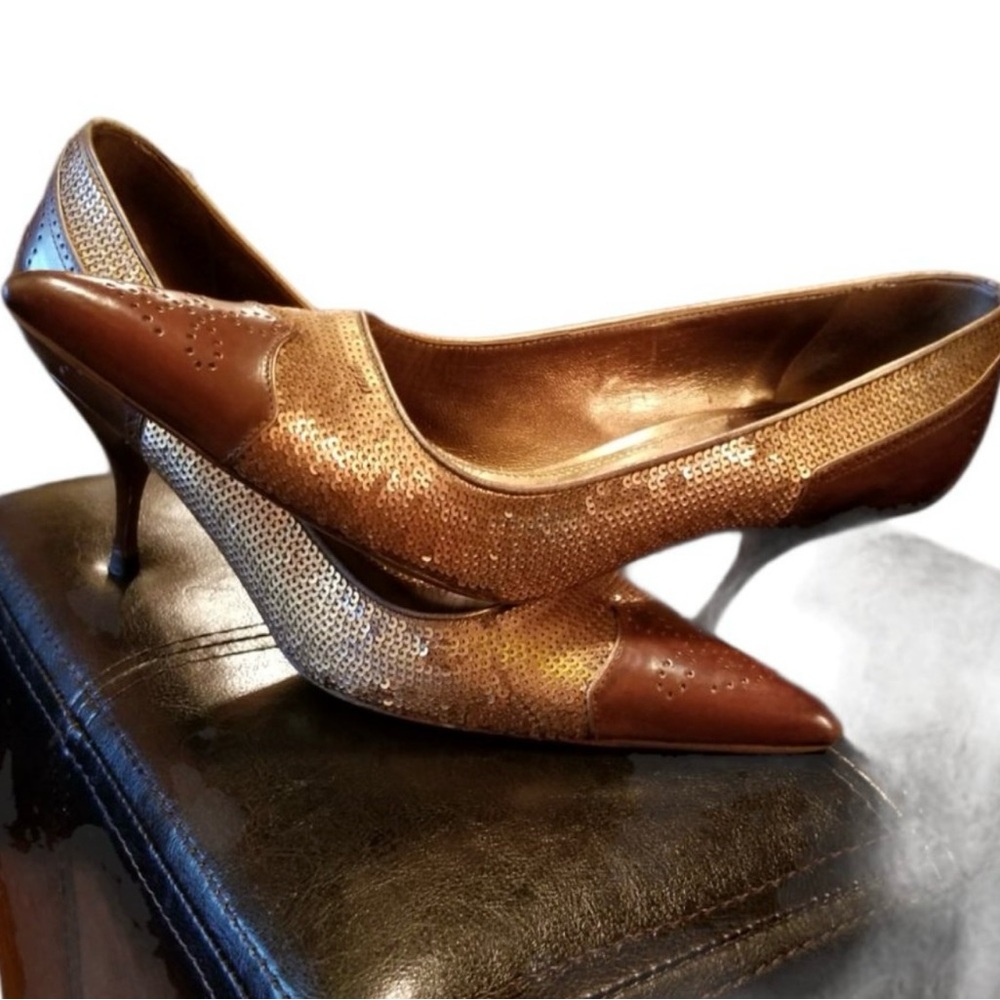 PRADA Sequin & Leather Ladies' Heels (Size 6.5)